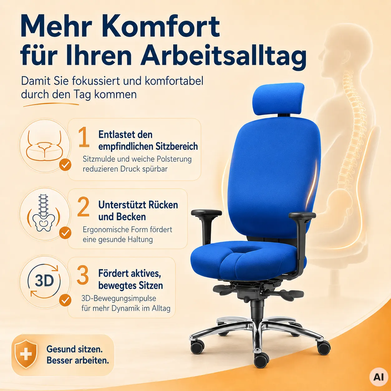 Office - Bürostuhl bei Prostataerkrankung
