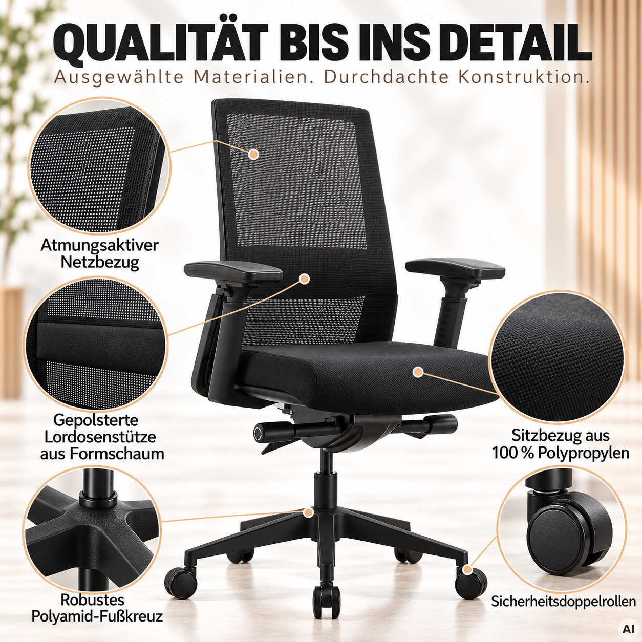 Tivoli - Ergonomischer Netz-Schreibtischstuhl