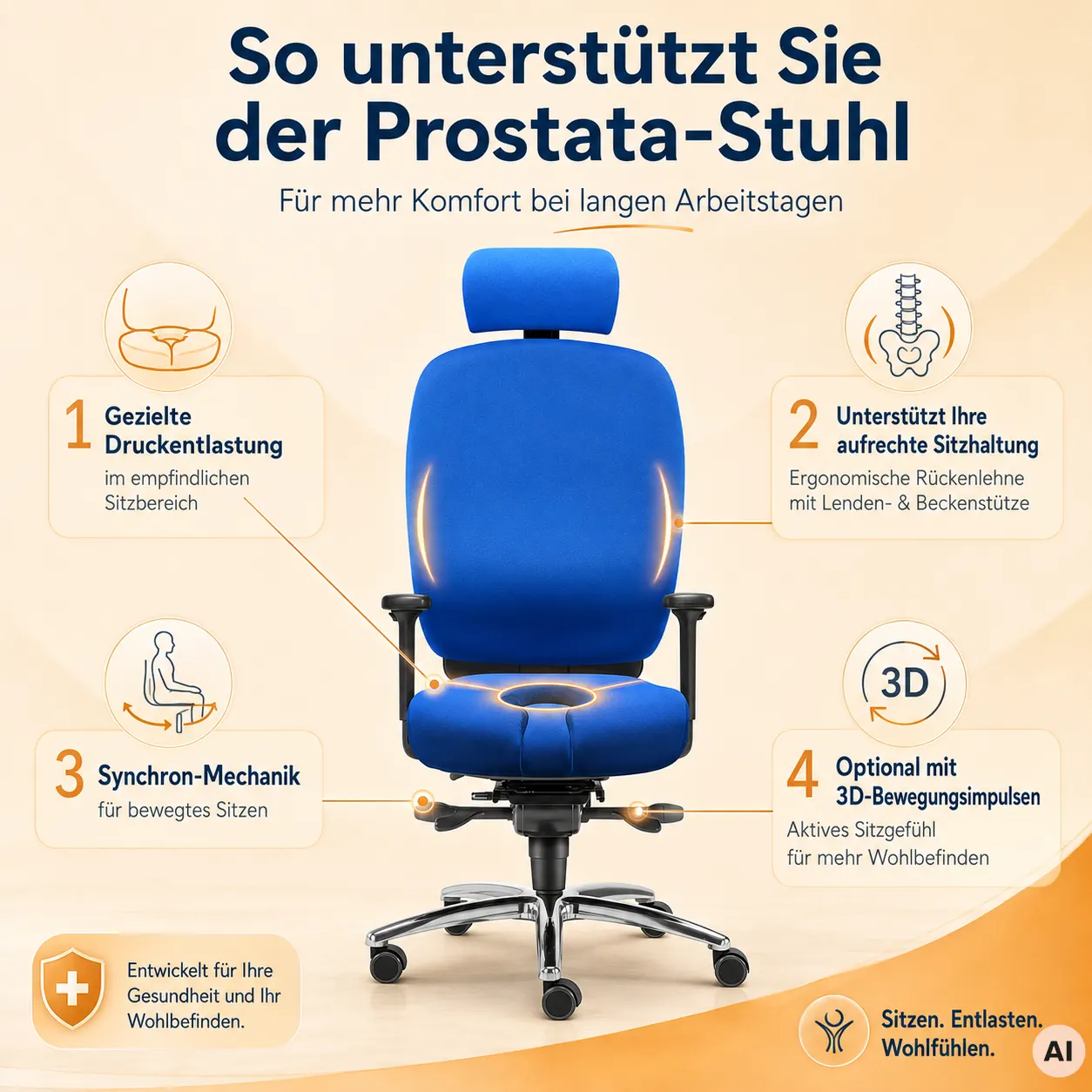 Office - Bürostuhl bei Prostataerkrankung