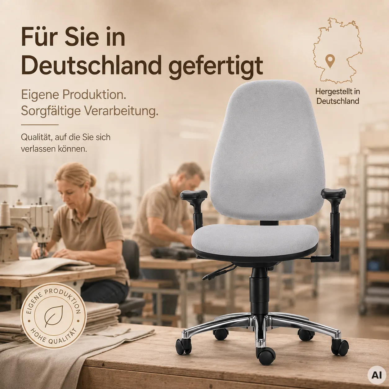 L-Fitness - Druckentlastender Bürostuhl Frau